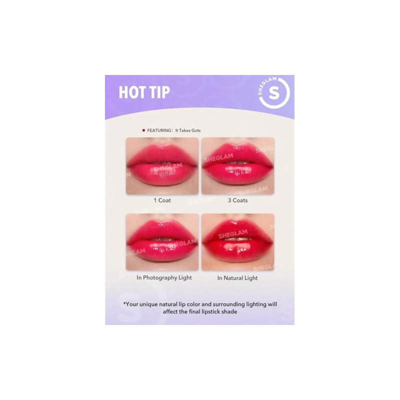 SHEGLAM Lápiz Labial Varios Tonos Efecto Espejo (Own your shine,