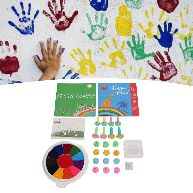 Finger Paint Kit Multi Colors Washable Funny DIY Crafts Finger