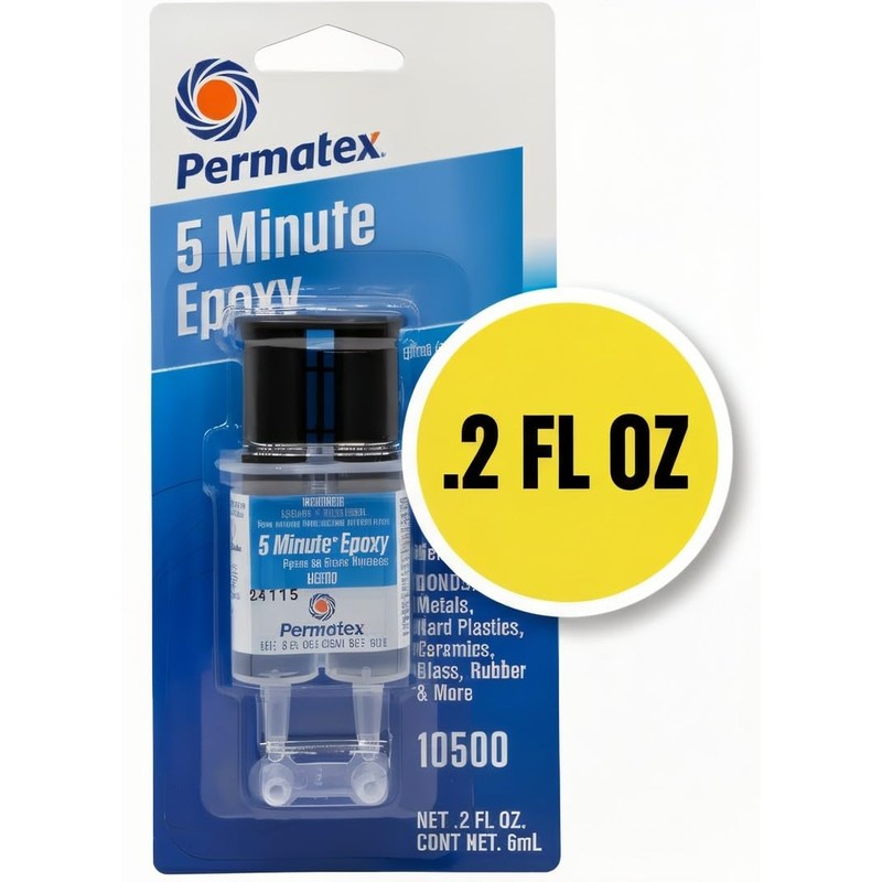Permatex 10500-5 Minute Epoxy, Single-Use Syringe for General Purpose Creates