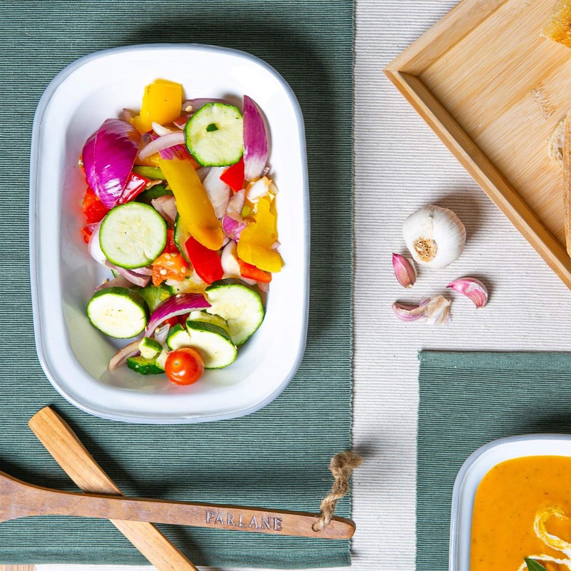 Argon Tableware 2 Piece White Enamel Pie Dishes Set -