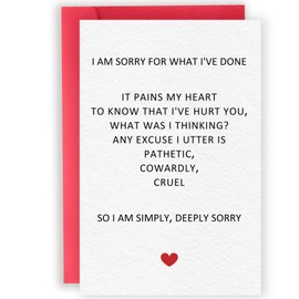Abeletree Funny Apology Cards for Her Him, I'm Sorry Card, Unique Apology Gifts for Women, Men, Friends, Forgive Me Card, Apology for Wife