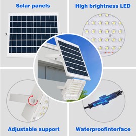 LMluluda Solar Flood Light 100W with Motion Sensor, IP65 Waterproof Auto Dusk to Dawn Adjustable Outdoor Solar Powered Security Flood Lights for Barn, Garden, Pathway, Balcony