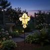 Solar Glass Jesus Cross Outdoor Light Power Stake Tombstone Wings