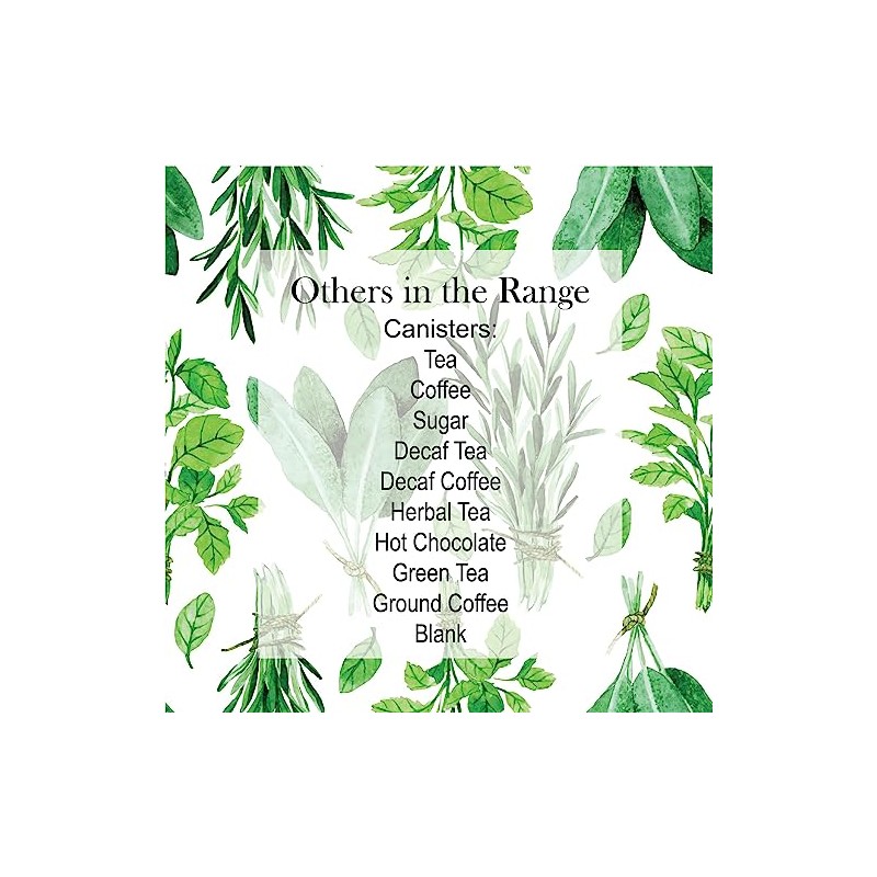 Kitchen Herbs Peppermint Tea Storage Canister - White & Green