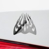 Decal Stickers of Flaming Hood Graphic (Metallic Silver) (Set of