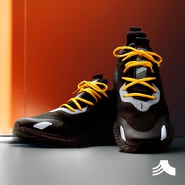 STRIDDEN 2 Pairs Oval Shoelaces, 1/4” Half Round Eco-Positive Shoe Laces for Sneakers, Athletic Shoes, Boots and More, Cab Yellow/40in