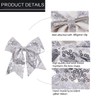 2 Packs Jumbo Silver Cheerleading Bow 8 Inch Large Cheer