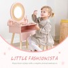 OOOK Kids Vanity Table and Chair Set, Pink Girls Vanity