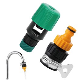 2 Pack Hose Tap Connector, 12-16mm Universal Tap Hose Connector Garden Tap Hose Fitting Set Faucet Adapter with Stainless Steel Collar, Quick Connect Tap to Hose Adapter for Washing & Cleaning