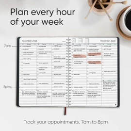 2026 Planner Weekly and Monthly – Hourly Appointment Book 2026 – Softcover, Twin-Wire Binding – Teacher Planner, Simple Design for Productivity - January 2026 to December 2026, 6.5 x 8.5