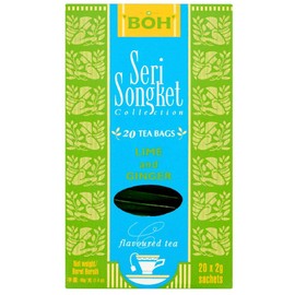 BOH Seri Songket Malaysia Assorted Flavour 20 Teabags Earl Grey with Tangerine/Lychee with Rose/Lime and Ginger/Mango/Passion Fruit/Lemon with Mandarin (Lime and Ginger)