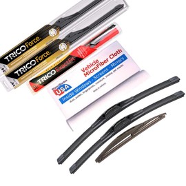 Premium Beam Wipers for 2021 Infiniti QX80 Set w/Rear Trico Force Beam Blades Wipers Set Bundled with MicroFiber Interior Car Cloth