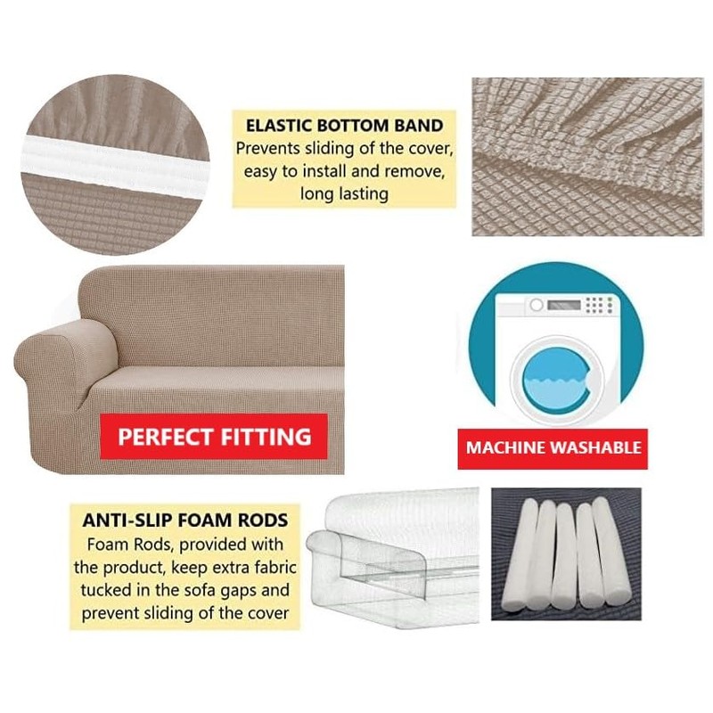 SAMSTEX Stylish 1 Seater Sofa Cover Stretch 1-Piece High Stretch