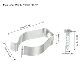MECCANIXITY T8 Clips Bracket Hanger Fluorescent Tube Light Fixture Holder U Shape Clamps with Screws for LED Bulbs Ceiling Lamp, Steel Pack of 10