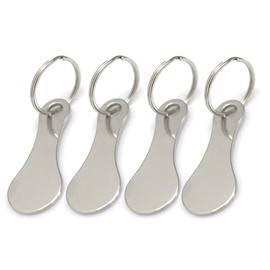 Dolaso 4 Pcs Trolley Release Key, Shopping Trolley Coin Universal Shopping Trolley Token Trolley Token Keyrings Shopping Stainless Steel Shopping Cart Keychain For Shopping Carts