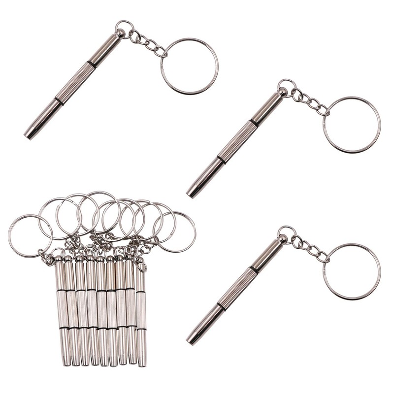 TorSor 12 Pack Eyeglass Screwdriver Keychain Mini 3in1 Flat Phillips