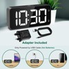 HERMIC Alarm Clock Bedside Mains Powered Large Digital Led Display,