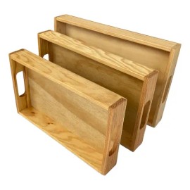 Set De 3pzs Charolas Bandejas Multiusos Estilo Montessori