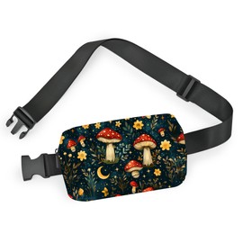 Mushroom Fanny Pack Fashion Belt Bag Small Crossbody Bags for Women Casual Waist Packs with Adjustable Strap
