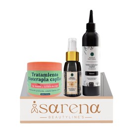 Isarena Beautyline´s 3Pack Magia Natural Tonico anticaida Romero Cafeina 250ml + Bioterapia Capilar 300ml - Aceite Antifrzz Gotas de oro 60ml - Hair Mask, Serum Repair Hydrate Damage Hair Split ends