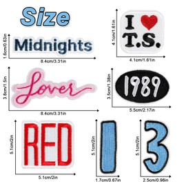 DAJISI 7 PCS Embroidered Patches, Iron on Music Fans Embroidered Patches Sew on Patches for Hats DIY Accessories Applique Patches for Clothing, Pants, Jacket, Backpack