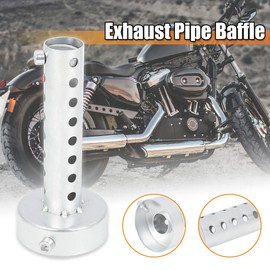 F FIERCE CYCLE 60mm Universal Motorcycle Exhaust Muffler Replacement Silver Tone