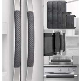 NEYARO Refrigerator Door Handle Covers, 5 PCS, Non-Slip Performance Appliance Handle Covers, Keep Kitchen Clean, Fridge Microwave Oven Dishwasher Door Handle Protectors Kitchen Decor (Carbon Black)