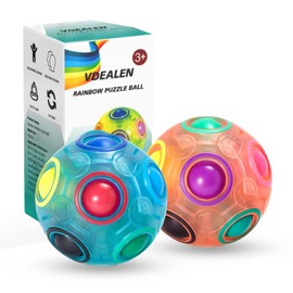 Vdealen Rainbow Ball Set Magic Puzzle Ball Fidget Ball Game Fun Stress Relief Skill Games Educational Toy Thinking Sports Ball Toy Puzzle Game for Children, Teens & Adults