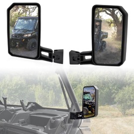 POKIAUTO Large Side Mirrors for Can-Am Defender No Door & Half Door & Full Door, Side Mirrors Adjustable Mirror Surface for Can Am Defender HD5 HD7 HD8 HD9 HD9 HD10 Max 2016+, Replace #715008100