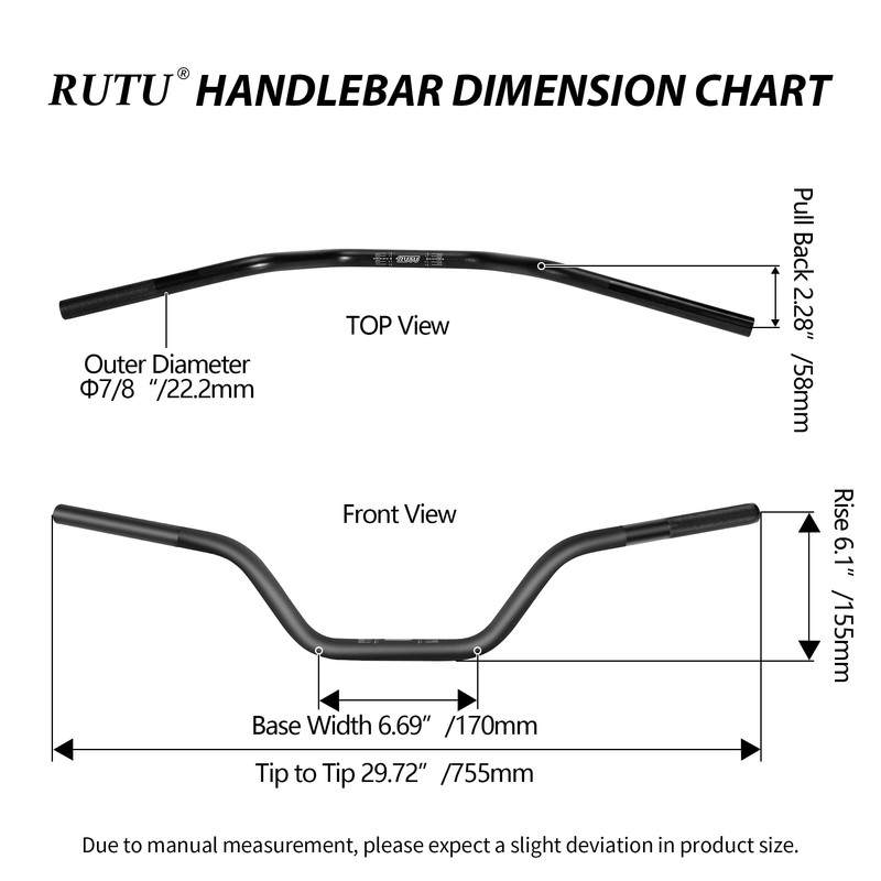 RUTU Universal 7/8" 22mm Dirt Bike Handlebars with Chest Protector