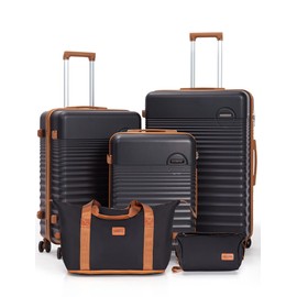 CONCEPTEN Luggage Sets 5 Piece, Suitcases with Wheels, Hardshell Suitcase Set, ABS Carry on Luggage Set with TSA Lock, Travel Luggage