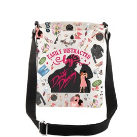 CMNIM Dirty Dance Merch Easily Distracted By Dirty Inspired Crossbody Bag Dancing Fans Gift 80s Movie Memorabilia Shoulder (By Dirty Crossbody Bag)