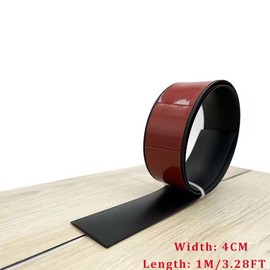 Self Adhesive Flat Floor Transition Strip, PVC Laminate Floor Strip Carpet Transition Strip Floor Threshold Divider Strips, Flooring Edge Trim (1, Black, 4CM/3.28FT)