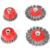 CENPEK 4 Pcs Twist Knot Semi Flat Wire Wheel Cup