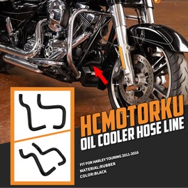 HCmotorku HCmotorku Motorcycle Oil Cooler Hose Line Fit for Harley Touring Electra Glide Ultra Street Glide Road Glide Road King Tri Glide Ultra FLHT FLHR FLHX 2011-2016