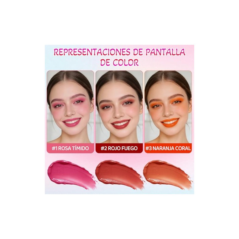 Blush en Crema 3PCS, Rubor en Crema,