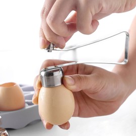 LATRAT Egg Cup Egg Opener Set, 6 Pieces Egg Stand + 1 Piece Stainless Steel Egg Opener, Cartoon Egg Stand Egg Cup Children Breakfast Egg Cup Egg Holder Egg Stand in Kitchen for Boiled Eggs, Yellow-2