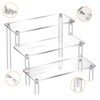 Right angle 3-layer Acrylic Risers, Clear Rectangular 8cm Wide Tiered