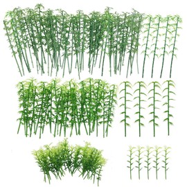 Woohome 120 PCS Model Bamboo Trees, 3 Size Green Plastic Bamboo Trees for Home Decoration, Miniature Landscape, Landform Diorama Project (3.1 inch – 4.7inch)