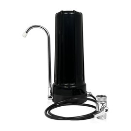 EXPRT MR-1010 Countertop Portable Water Filter - 0.5 Micron Coconut Carbon Block for Clean Drinking Water - Easy Install Faucet Purifier - Reduces 99% Chlorine, Odor, Bad Taste - Black