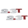 2Pc 2.3T Emblem 3D Badge Sticker Side Door Nameplate with