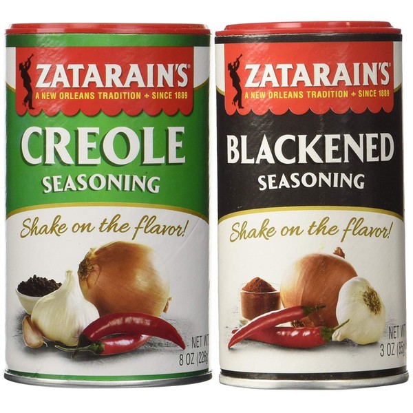 Zatarain's Cajun Creole Seasoning Bundle - 1 each of Original Creole Seasoning 8 Ounces and Blackened Seasoning 3 Ounces