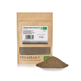 FRISAFRAN Ground Black Pepper Organic 100 g Pure Pepper Ground Black Pepper 100% Ecologically Natural Intense Taste Ideal Stews No Additives Vegan