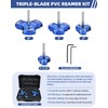 ERAYCO 4PCS Triple Blade PVC Pipe Reamer Kit, Plastic Pipe