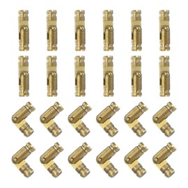 uxcell Invisible Brass Barrel Hinges, 24pcs 4x15mm Brass Contemporary Hidden Hinges for Jewelry Box