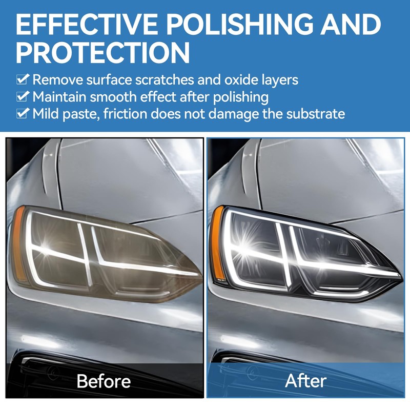 Allisway Polierpaste Kunststoff, Acrylglas Politur, Plastik Politur, Scheinwerfer Polieren, Entfernen