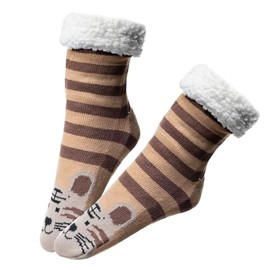 1 Pair Women's Cuddly Christmas Socks Size 36-41 Warm Socks Hut Socks Winter Socks House Socks with Non-Slip Nubs, Style 8