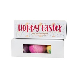 Easter Bath Bomb Set - 3pc, Easter Basket Stuffers For Girls Teens Kids Children (Hoppy Easter)