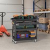 3 Tier Rolling Tool Cart on Wheels, Heavy Duty Industrial