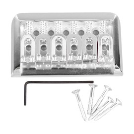 Fixed Hardtail Guitar Bridge U Shape Saddle Bridge Replacement Metal Electric Guitar String Bridge Silver